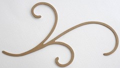 {3} *ACCENT SWiRL* Bare Unfinished Chipboard Die Cuts