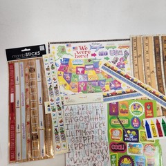 School Educational Planner Sticker Lot Alphabet Reward Pirate Truck Animals