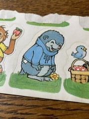 Vintage Stickers Hallmark Cards Animals Shirt Tales Dated 1981 Partial Sheet