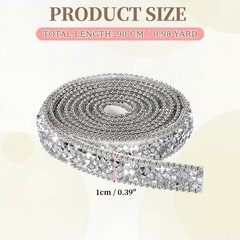 Self Adhesive Resin Rhinestone Strips, Diamond Bling for Crafts, Silver