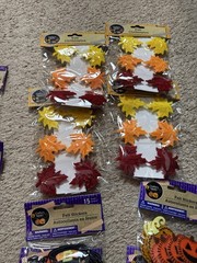 Halloween Scrapbook Felt Stickers, Fall Leaves, & Googly Eyes LOT OF 19