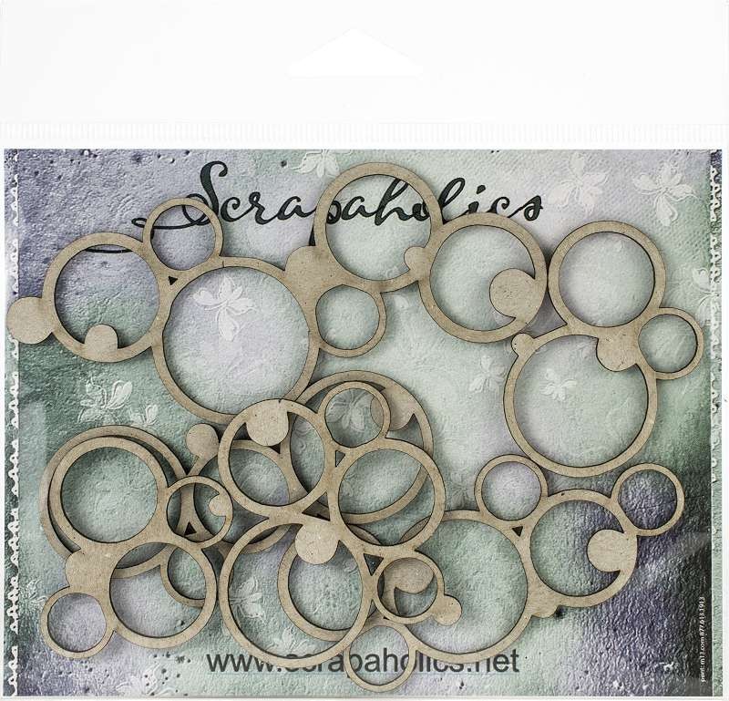 Scrapaholics Laser Cut Chipboard 1.8mm Thick Circle Clusters, 6/Pkg, 1.5-4.25
