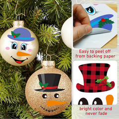 29-Piece Snowman Face Sticker Set for Christmas Crafts and Decorations