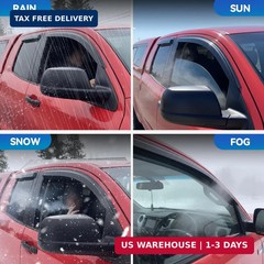 Window Visors Rain Guards Shield for 2005-2021 Nissan Frontier Crew Cab, Out-Cha