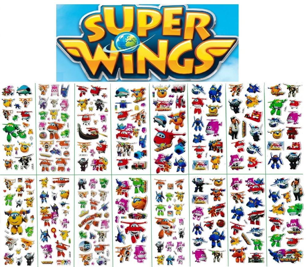 3D puffy Stickers SUPER WINGS ✈️🤖 robot airplane transformer Jett Jimbo Korea