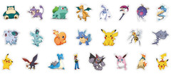 200Pcs Cute Pikachu Pokemon Stickers Kawaii Laptop Phone Stickers Kid Gift
