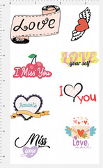 Love Stickers Romantic Decals Valentines Day Journal Planner Gift 8 Designs
