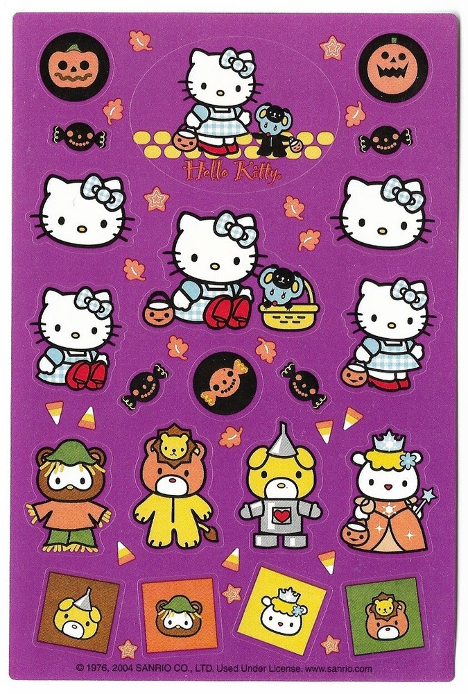 VINTAGE AGC Halloween Stickers – HELLO KITTY – WIZARD OF OZ – SANRIO