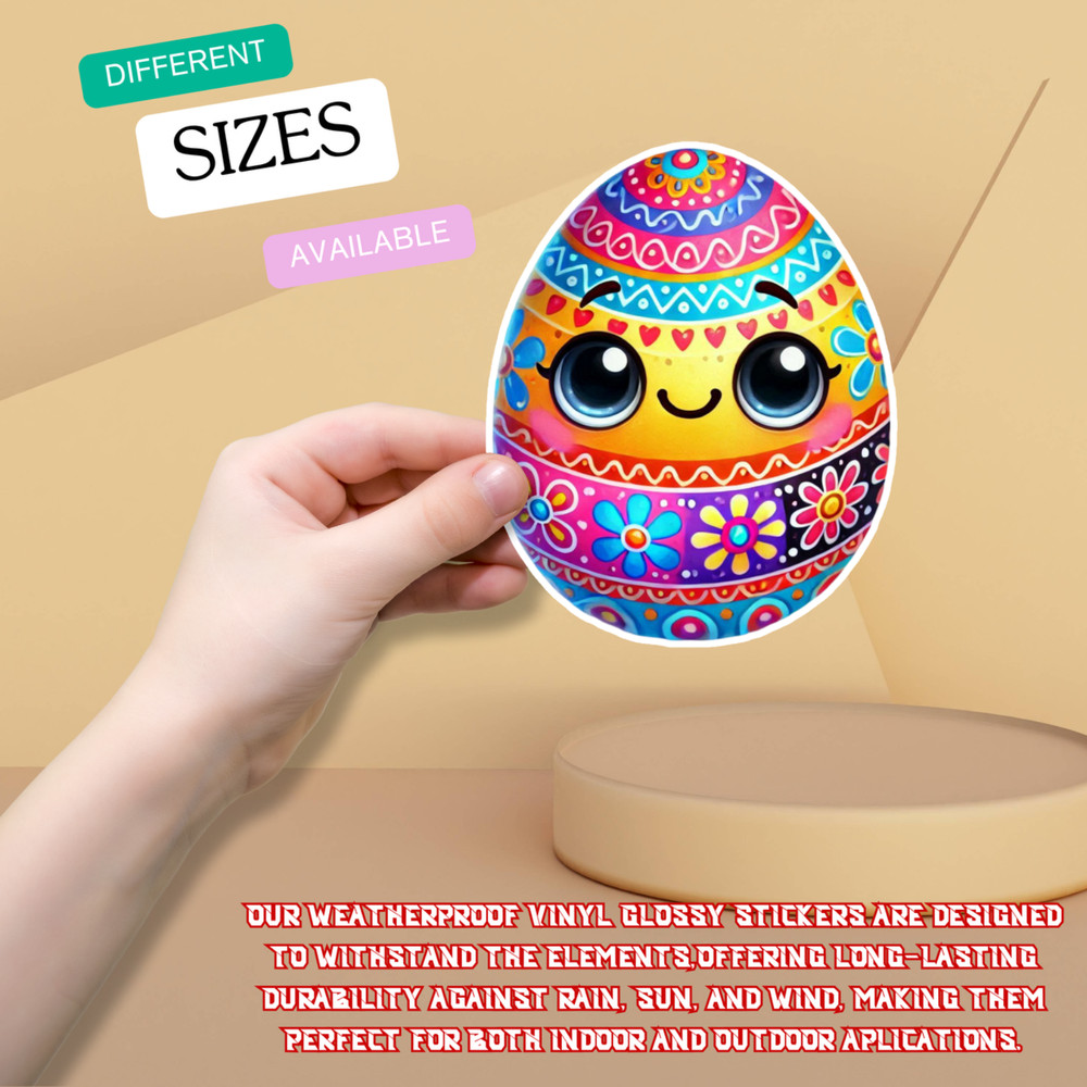 Vibrant Easter Egg Stickers Cute Easter Stickers Bundle of 20 Stickers