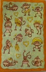 SILLY MONKEY Stickers(17pc)American Greetings•Animal•Dancing•Bananas •Jungle•