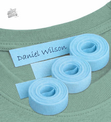 3 rolls blue heat adhesive tape 1cm labels fabric school clothes writeable