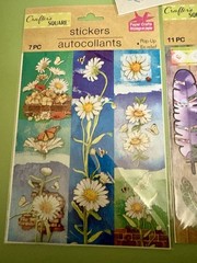 Crafters Square Sticker Lot – 6 Pkgs – Pop-Up Stickers Flowers Hearts Birthday