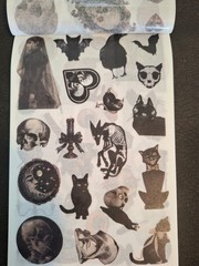30 Pg Sticker Book Gothic Night Castle & 20 Sheets Ephemera Papers 50 Pgs Total