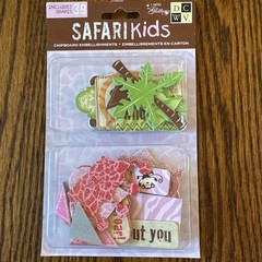 NEW DCWV~Safari Kids Chipboard Embellishments, 39 shapes w/glitter Crown & More