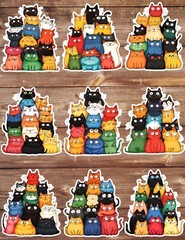 Pile Of Cats Die Cut Vinyl Stickers Set Scrapbooking Laptop Water Bottle