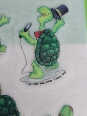 Vtg Hallmark Smiling Happy Turtle Stickers Rub On Transfers 1981 1982 4 Sheets