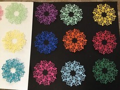 Circle of Flowers Round Flower Doily die cut embellishments 6 Pcs 3-1/4” round
