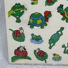 Vintage Hallmark Stickers Frogs Turtles Ladybugs New 4 Sheets 1990
