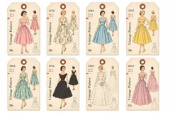 Vintage Sewing Pattern Tags Junk Journal Scrapbook USA PICK A Set