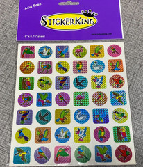 NOS Sticker King Vintage Prism Stickers Gift Tag Scrapbooking 48 Pack Lot NEW