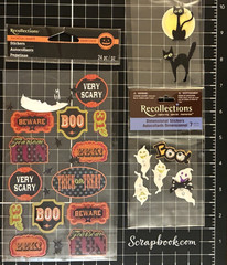 Recollections Halloween Sticker LOT Ghosts, Poison Bottles, Black Cats, Labels