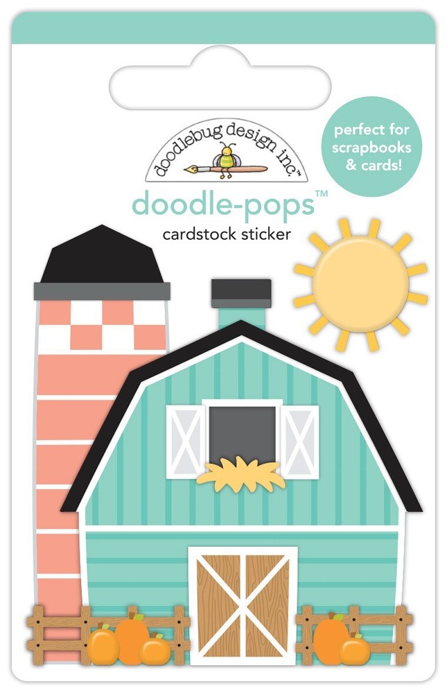 Doodlebug Doodle-pop Sticker Barn in the USA Silo Sun Pumpkins Fence Hay
