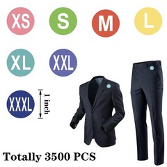 3500 PCS Clothing Size Stickers TShirt Size Labels 1 Inch Round Self Adhesive…