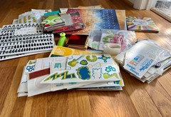 Lot of Scrapbooking Paper, Stickers, Die Cuts, Junk Journaling, Crafts, Origami