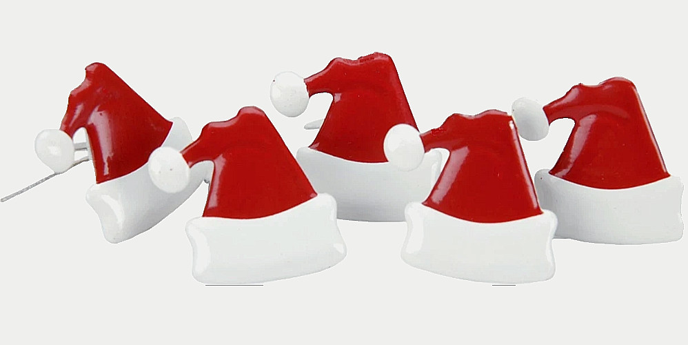 SPARE PARTS by The Paper Studio Decorative Brads – SANTA HAT – 20 pcs