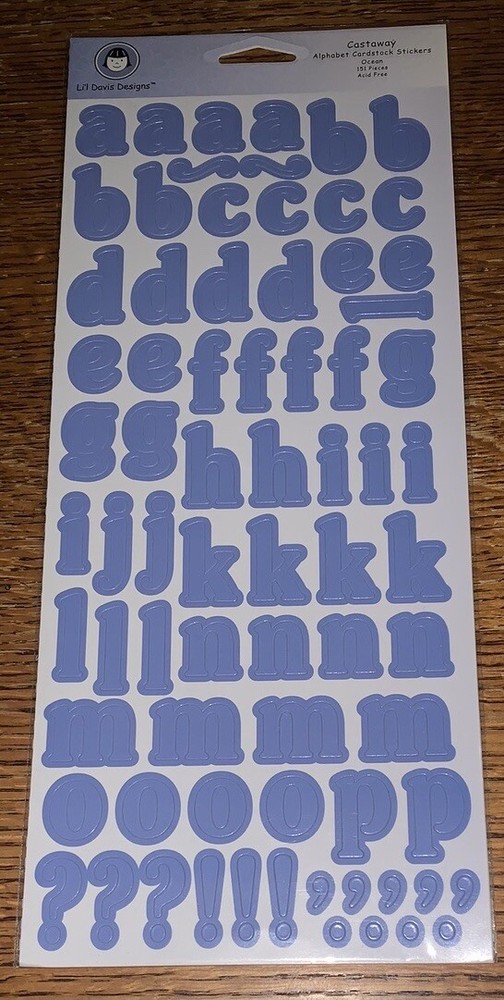 Lil Davis Designs ~Castaway Ocean Cardstock Alphabet Letters Scrapbook Stickers