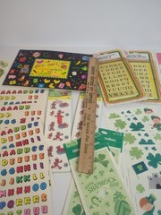 HUGE Vintage Sticker Lot & Sticker Book! St Patrick’s, Letters, Elmo, Sandylion
