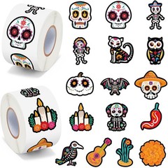 Sugar Skull Waterproof Vinyl Stickers – 1000 Count for Festive Celebrations