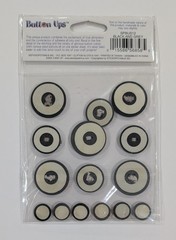 Sticko Button Ups Black & Grey Adhesive Buttons Scrapbooking Stickers