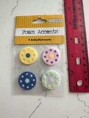 Colorbok Foam Accents 4 Embellishments ~ Circle’s w/Dots Scrapbooking Crafts