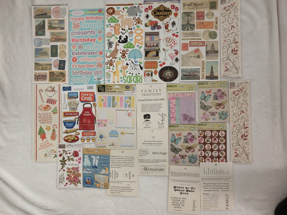 Lot Of 21 Scrapbook Stickers Rub Ons Sheets Studio 112-Creating Keepsakes & More
