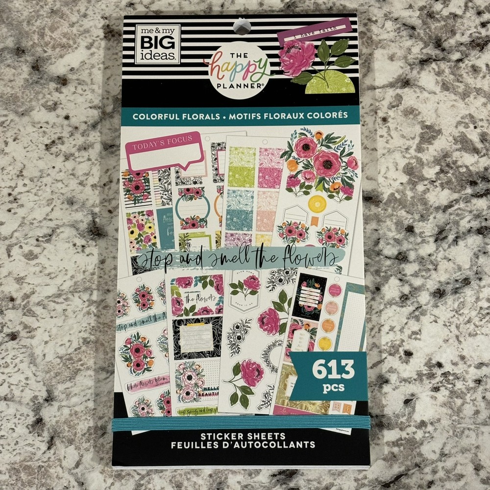 Happy Planner Sticker Book – Colorful Florals 613 Pieces