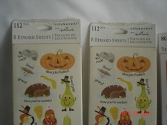 LOT 4 SEALED PKGS. HALLMARK STICKERONI STICKERS 8 Sheets per Pkg. THANKSGIVING+