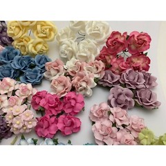 200 Assortment Colors Paper Flower Wedding bouquet Scrapbook TH/8MixA-A1