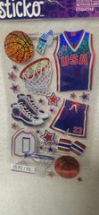Sticko Scrapbooking Basketball With Foil NEW with FREE SHIPPING 26 Pcs