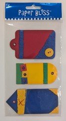 Textured Primary Colored Tags Red Yellow Blue Scrapbooking Stickers Paper Bliss