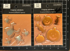 COLORBOK Epoxy Stickers LOT Halloween JACK-O-LANTERNS CANDY SPIDERS