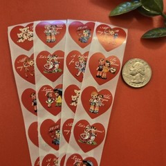 20 Cute Vintage Style Valentine Stickers/Retro Style Valentines Day Stickers