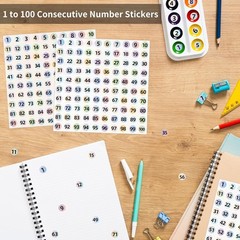 Consecutive Number Labels 1-100 – 3000 Vinyl Stickers for Indoor/Outdoor Use