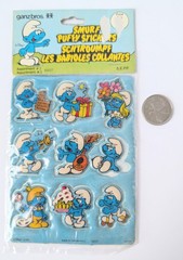 Vintage Puffy Stickers Smurfs Sheet 1980s Unopened