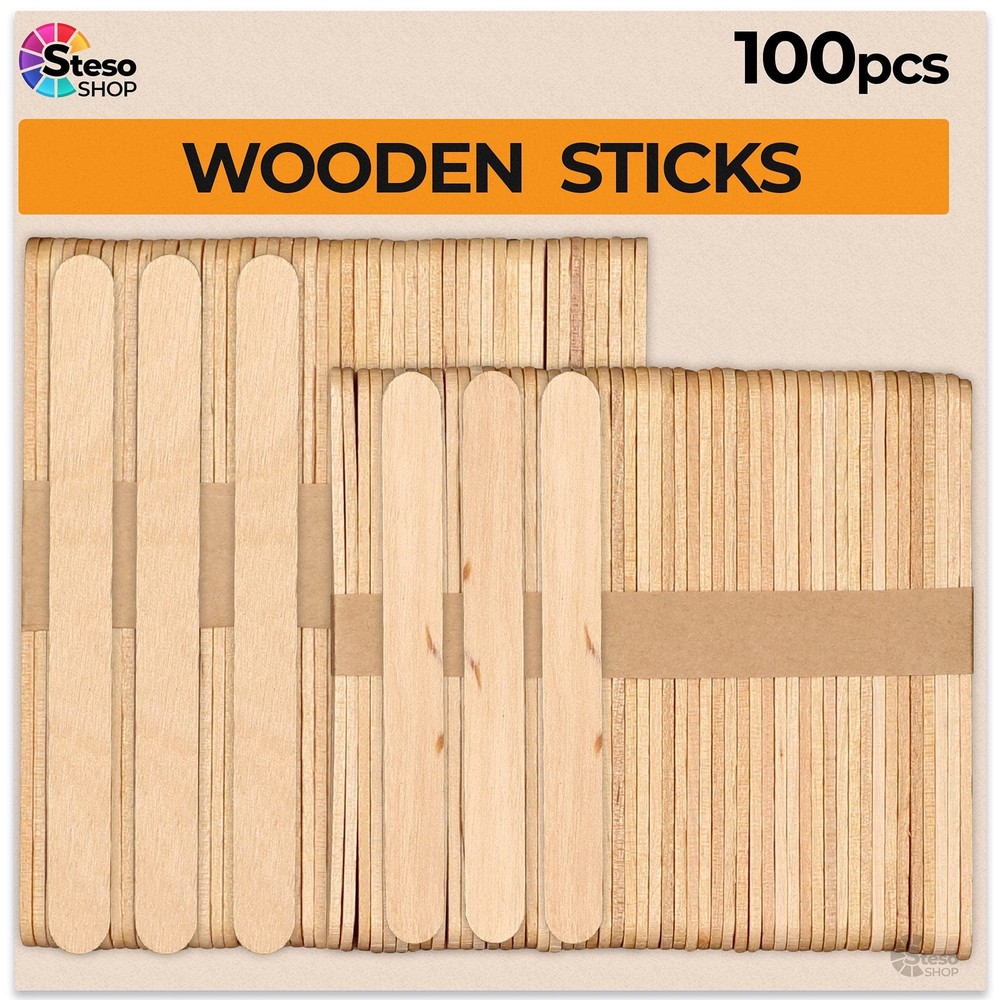 Popsicle Stick for Craft Supplies Sticks – Premium Quality 100 pcs Assorted S…