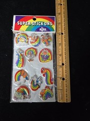 Vintage 80s Russ Puffy Stickers Rainbows Super Stick Ons Retro butterfly