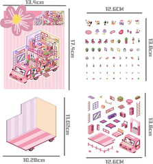 DIY 3D Sticker House – 6 Sets Kawaii Cozy Room Stickers for Adults & Kids