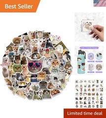 Vibrant Cat Stickers Set – 100 Piece Waterproof Vinyl Stickers for Everyone