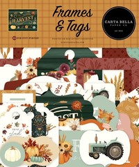 1 Pack Carta Bella Paper HARVEST Fall Frames & Tags Die Cut Cardstock Pieces