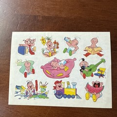Vintage 80s European Baby Sticker Sheet Rare Netherlands Cartoon Babies Dutch